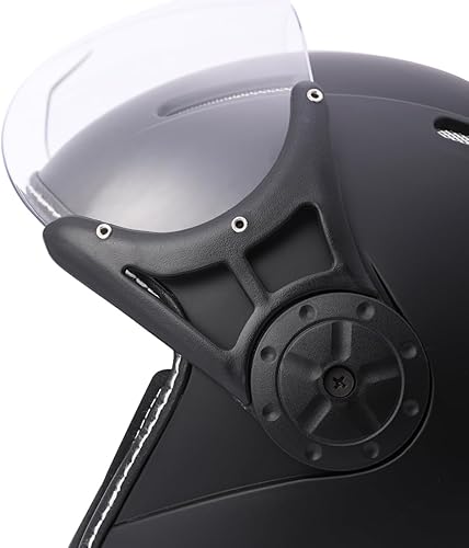 Miniatura 4 de Harssidanzar Casco de motocicleta con visera única, cara abierta, motocicleta, scooter, ciclomotor, casco crucero, aprobado por DOT, para hombres y