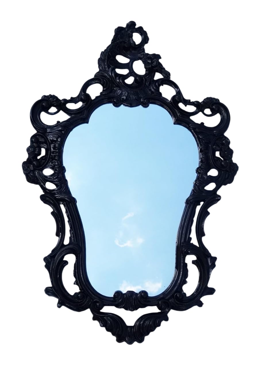 Lnxp Black Exclusive Wall Mirror Baroque Rococo Repro 50 X 76