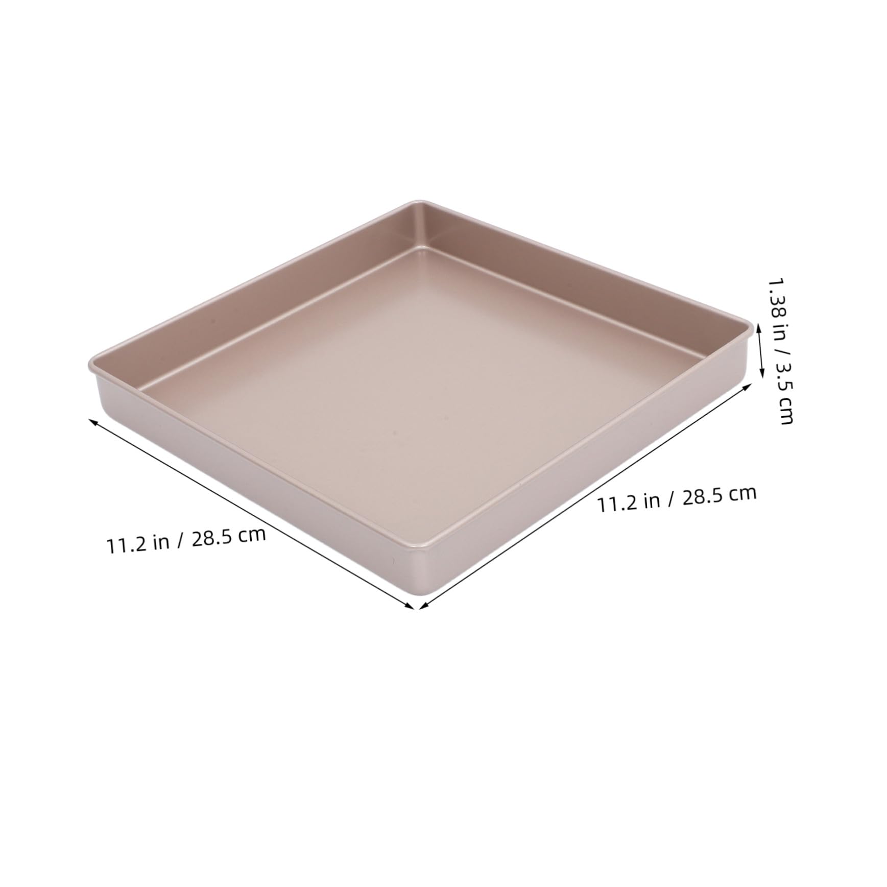 Mikinona Teglia Quadrata in Acciaio al Carbonio Teglia da Forno Antiaderente Dorata Resistente Alte Temperature per Dolci Pizza e Lasagne per Feste e Uso Professionale
