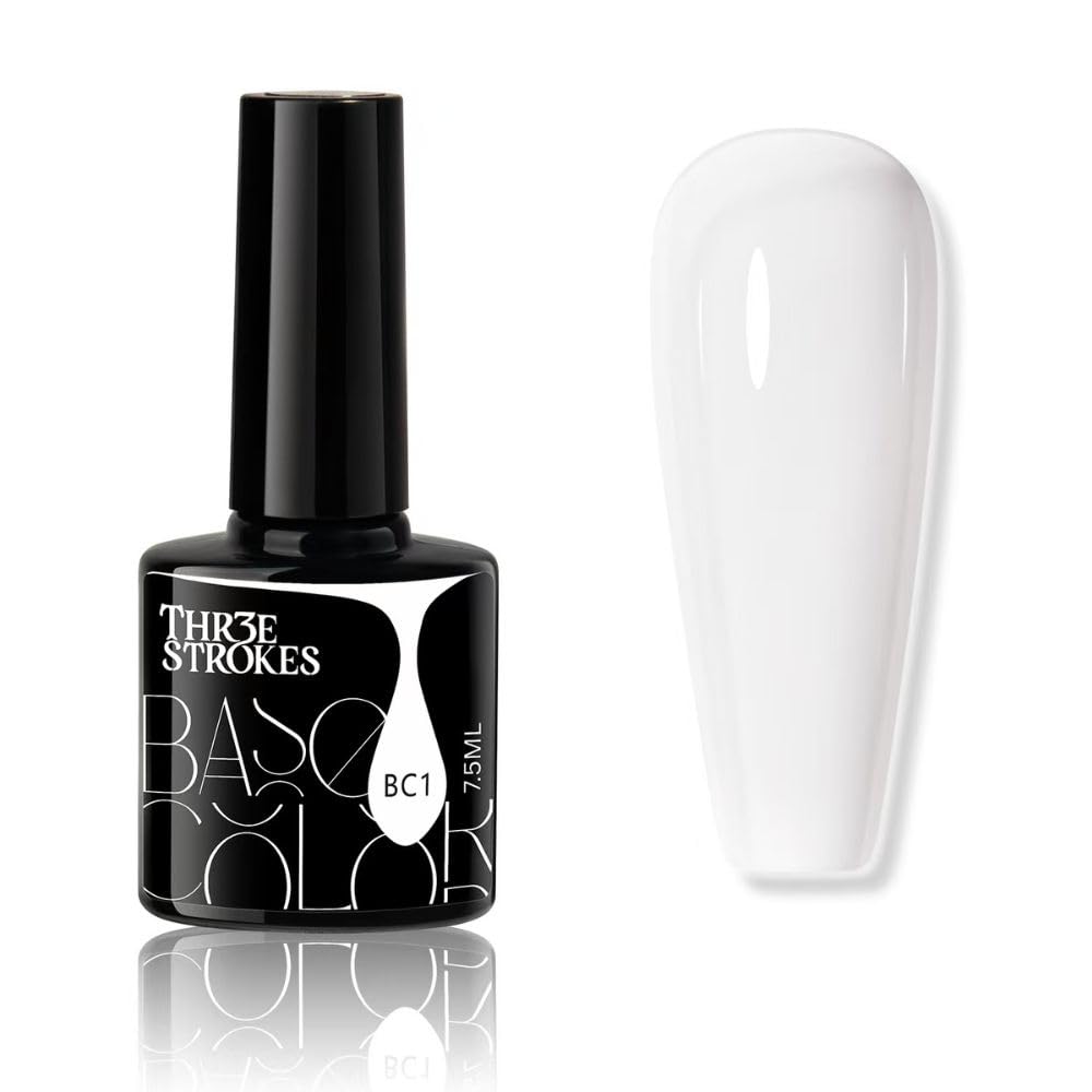 THR3E STROKES Gel Nail Polish LED UV Gel Soak Off Clear Nude Pink French Manicure Light Pink Jelly Nail GelPolish Varnish Curing Requires 1pcs 7.5ml for Home Salon Nail Art DIY (BC01)-picture-55