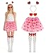 Yinxiang Jie Valentine Cupid Costume Set,Pink Heart Tutu dress with red heart headband and Sunglasses,Valentines Day Accessories for Valentine's Day Party