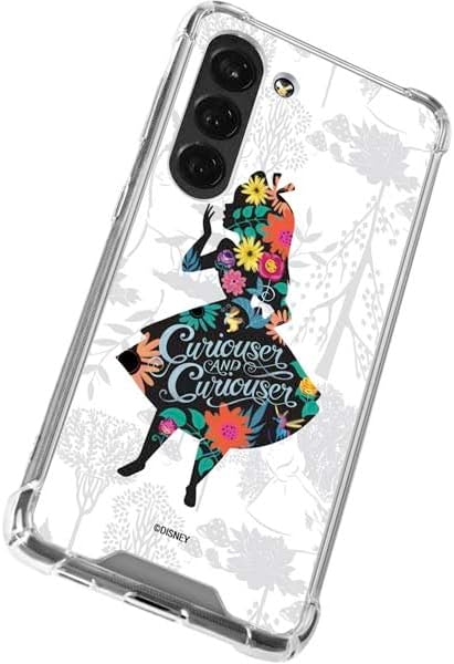 Skinit Clear Phone Case Compatible with Galaxy S23 - Officially Licensed Disney Alice in Wonderland (Animated) Silhouette Curiouser and Curiouser Design