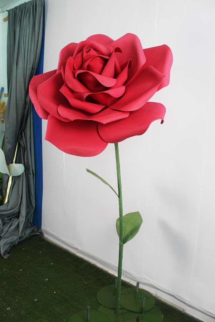 Giant Flowers with Stem 1pc Artificial Flower 46cm (18in) Stem Length 150cm (59in) Background Wall Arch Decoration (18in Green)