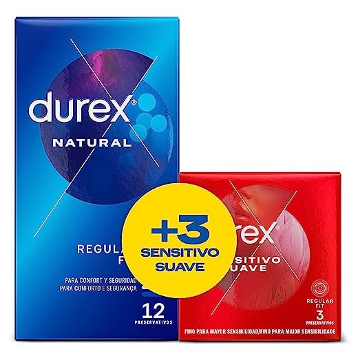 Durex Duplo Natural Plus y Sensitivo Suave - 15 Unidades