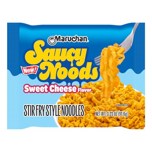 Image of Maruchan Ramen Sweet Cheese, Saucy Noods - Wide Noodles with Creamy Cheddar Sauce, Bold Korean-Inspired Flavor, Made in USA - 3.23 Oz. (20 Pack)