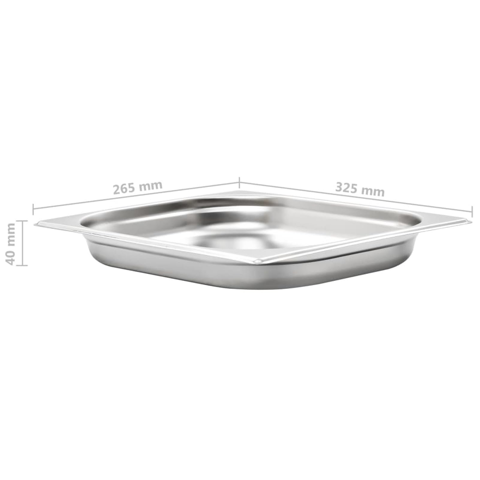 Gastronorm Contenedores 8 piezas GN 1/2 40 mm Acero Inoxidable Mesa Vapor Sartenes