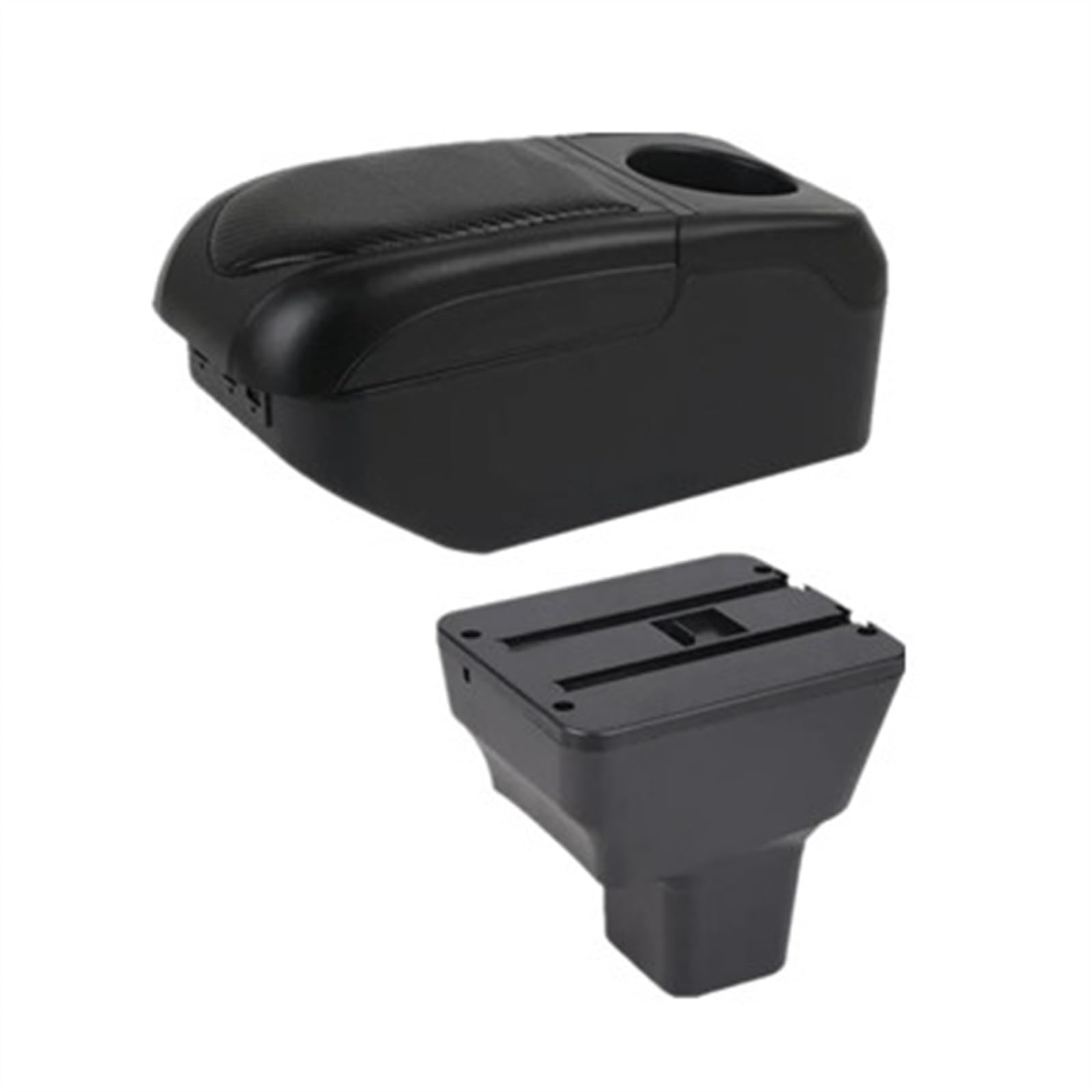 NMJLQW Storage Rack Car Armrest Box 2020-2024 Interior Dedicated Retrofit Storage Box Car Accessories For Versa For Almera(S1 black-black)