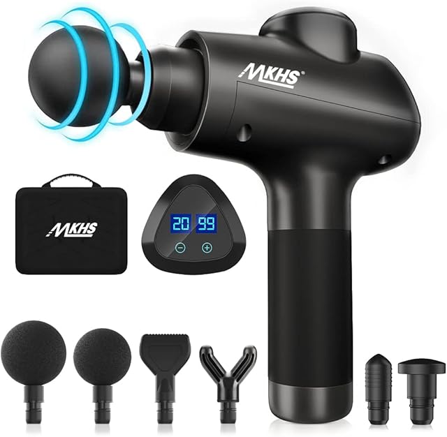Massage Gun Deep Tissue, MKHS Muscle Sports Muscle Massager Gun Back Massager, 20 Speeds Handheld Percussion Massager Gun Rechargeable