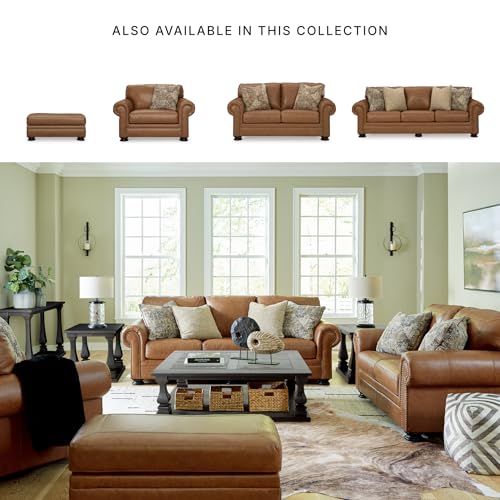 Image of Signature Design by Ashley Carianna Leather Sofa for Living Room, Caramel