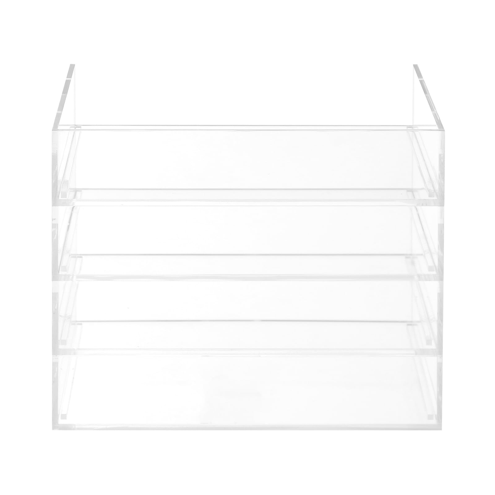 Organizzatore acrilico per scrivania a 4 livelli, impilabile per documenti e lettere, ripiano da scrivania trasparente, per ufficio, dimensioni 31,5 cm (trasparente)