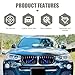 lekiliky 2PCS Car Grill Inserts Trims, Waterproof & Heat-resistant Vehicle Water Tank Exterior Trim, Personality Hood Grille Strips, Compatible with BMW V Brace Covers 1 2 3 4 5 6 7 Series (Blue)