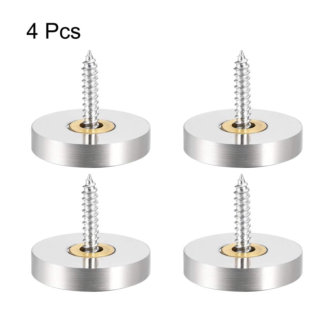 TOP-VIGOR 4Pcs Mirror Screws, 25mm Cap Nail With Washers, Decorative Cap Covers Brushed Nails for Mirrors Furniture Fittings - Image 3