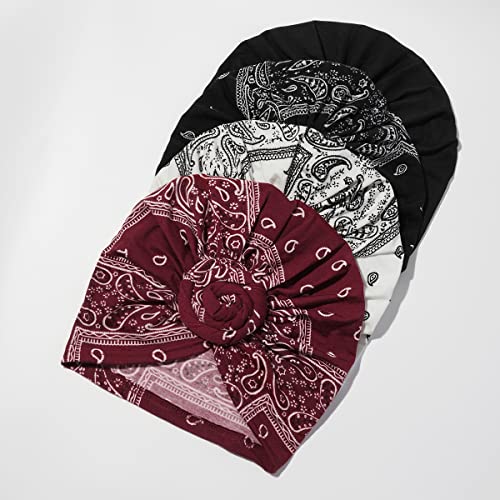 Image of KYNARI Turban Head Wraps for Women, Pretied Stretch Bonnet Hair Wrap | African Knot Turban Hats Pre Twist Headwear Soft Head Scarf Elastic and Breathable Head Covering Cancer Caps for Black Women