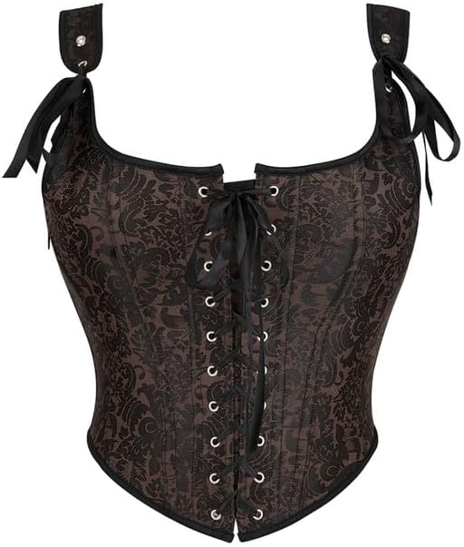 COSWE Bustier Corset Top for Women,Floral Vintage Corset Top, Renaissance Floral Lace Up Bodice
