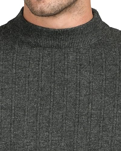 Image of Men Woolen Round Neck Solid Striped Design Pullover Heavy Rainbow Fabric Winter Wear Pure Wool Cardigan for Men Fully Warm Pullover Free Sizes