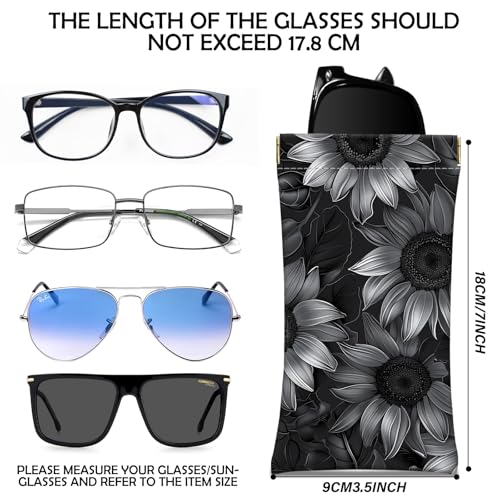Image of 2 PCS Glasses Case Eyeglass Sunglasses Pouch Squeeze Portable Bag Soft Leather with Cleaning Cloth Women Men Girls