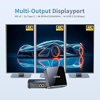 DreamQuest Mini PC Windows 11 Pro vorinstalliert Intel 12.Gen N95(bis zu 3,4GHz) 16GB DDR4 RAM 512GB M.2 SSD Micro Desktop Computer,4K HDMI/USB 3.2/Gigabit Ethernet/WiFi 5/für Business Heimkino – Ansicht 5