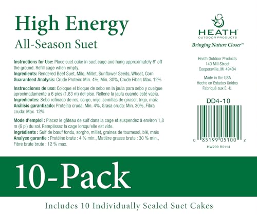 Heath Outdoor Products Birds DD4-10 All Season High Energy Suet Cake,(Pack of 20) — view 6