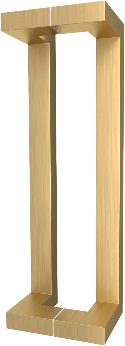 18" Titanium Gold Front Door Push Pull Handle Double-Sided | Heavy-Duty 304 Stainless Steel, 17-1/4" Hole Spacing, Fit for 3/4"-2" Thick Entry, Sliding & Exterior Doors