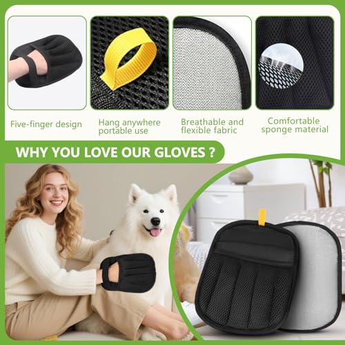 Pet Hair Removal Glove for Cats and Dogs - Electrostatic Pet Hair Remover Glove | Reusable Brush Pet Hair Remover for Couch, Carpet, Car Seat & Laundry - Image 6