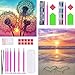 Produktbild TNYKER 5D Diamond Painting Full Set, 2 Stück Diamant Painting Bilder mit Werkzeuge, Strandliebe & Löwenzahn DIY Malen für Kinder und Erwachsene, Diamant Malerei für Haus, Wand und Eingang Dekorationen