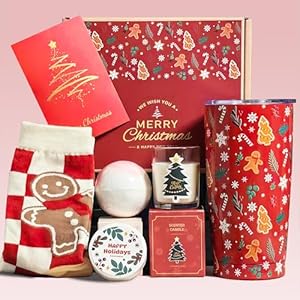 Unique Women’s Christmas Gifts: Teacher, Coworker, Sister, Best Friend, Mom, Wife – Gift Baskets & Secret Santa Box Set – Includes Christmas Tumbler