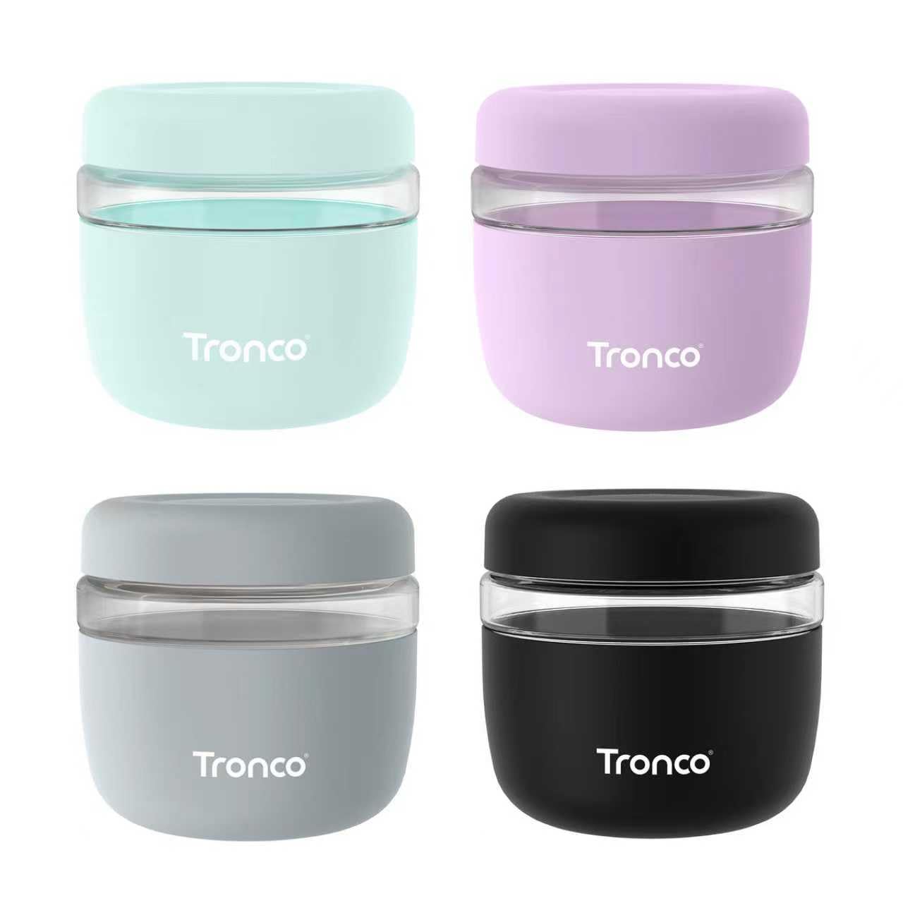 Tronco 24 oz Glass Food Storage &amp; Lunch Bowl Containers with Airtight Lids