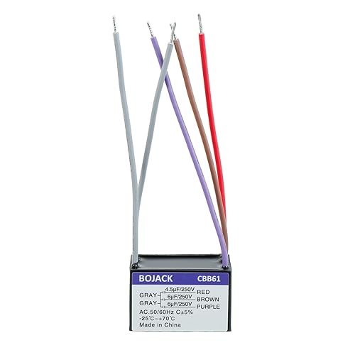 Miniatura 8 de BOJACK CBB61 4.5uF+5uF+6uF 250V AC Ventilador de techo Condensador de arranque para compatible con Harbor Breeze & New Tech 4 cables (paquete de 1