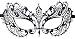 Luxury Mask Women's Laser Cut Metal Venetian Pretty Masquerade Mask, Black/Clear Stones, One Size