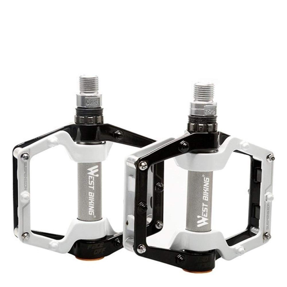 Pedali per Bicicletta con 3 Cuscinetti, Ultraleggeri, Antiscivolo, per Bici da Strada e MTB, con Cuscinetti sigillati (Colore: 1 Nero)