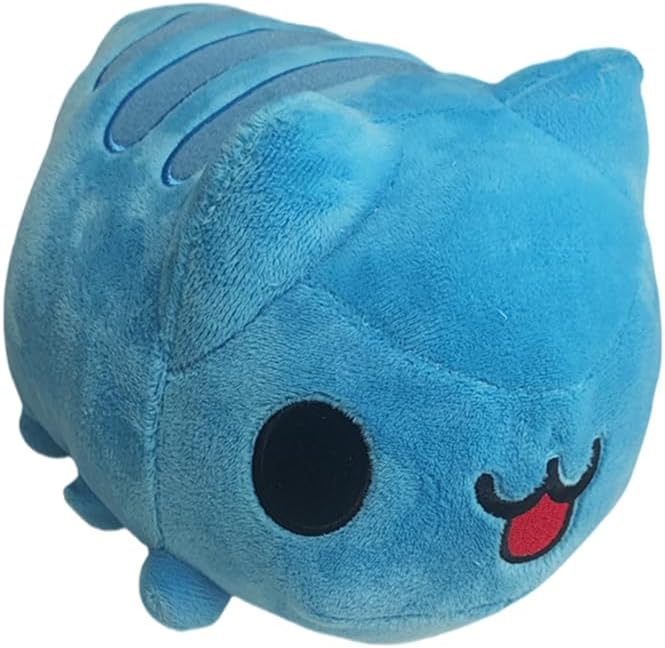 6" Blue Cat Plush Doll Stuffed Plushie Keychain Cute Cat Figure Pillow Cosplay Fans Collection (A)