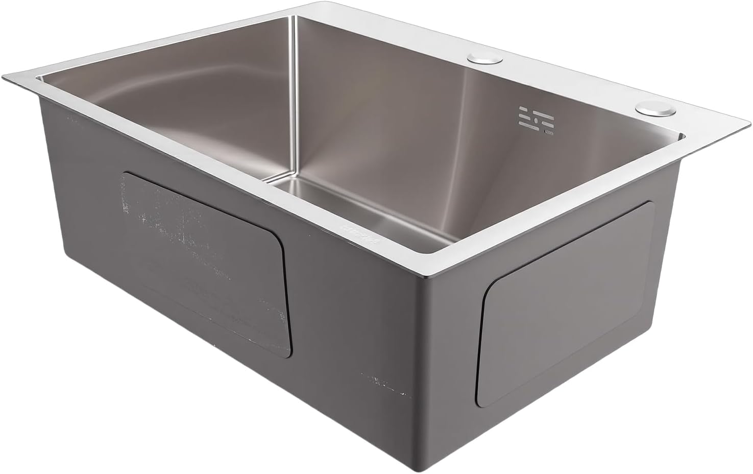 24 Inch Stainless Steel Kitchen Sink, 3mm Thick 304 SUS Top Mount Undermount RV Sink, Soundproof Pads & Nano Coating, Ideal for Food Truck, Camping Vehicle, Boat & Motorhome