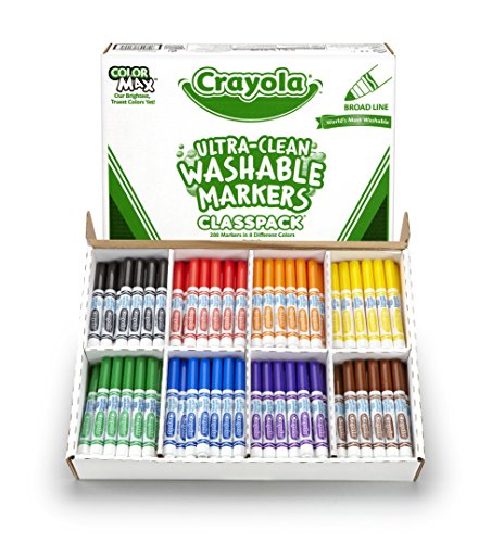 Crayola Bulk Broad Line Washable Markers, School Supplies Classpack, 200Count #TOP5