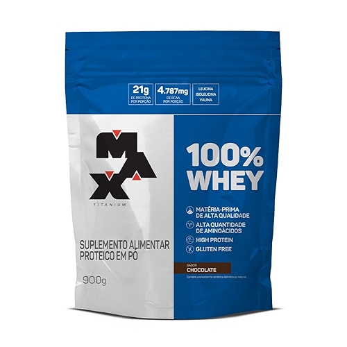 100% Whey Refil (900g) - Chocolate, Max Titanium 100% Whey Refil (900g) - Chocolate, Max Titanium