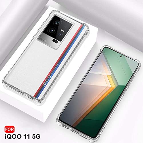 Image of TheGiftKart Crystal Clear Back Cover Case for iQOO 11 5G | Shockproof Soft TPU Case | Cushioned Edges for Ultimate Protection Back Cover Case for iQOO 11 5G (TPU, Transparent)