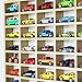 Car Garage Toy Shelf Display - Wall Mount for 1/64 Diecast Toy Cars - Wooden Wheels Shelf - Gift for Collectibles - Wall-Mounted Toy Car Storage Cabinet (50 Cars)