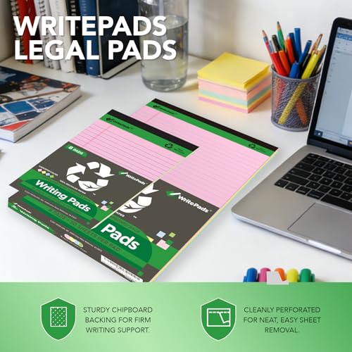 KAISA Colored Legal Pad 15lb Recycled Paper Writing Pad, 4pcs 5"x8" Legal Ruled and 4pcs 8.5" x 11.75" Wide Ruled, 50 Sheets, Mixed 8-Pack, KSU-7358 image 7