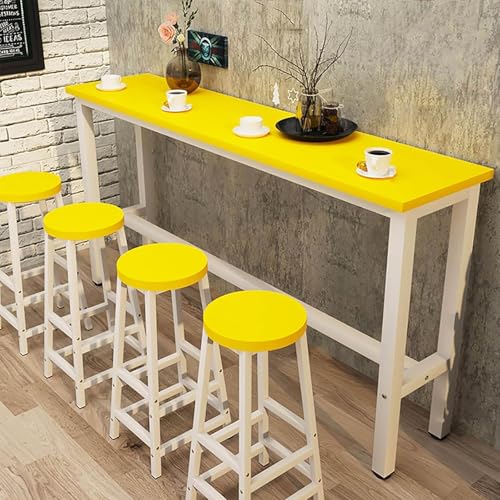 Modern Wooden Bar Table Rectangle Console Sofa Table Counter Height Dining Table for Kitchen &...