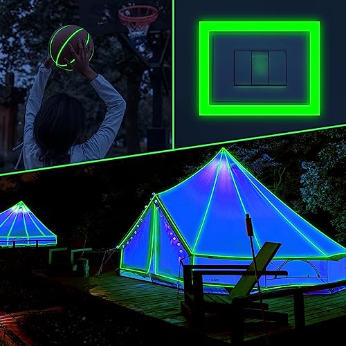 Image of Whaline 6 Roll Glow in The Dark Tape Green Luminous Sticker Glow Warning Tape Waterproof Highlighting Rechargeable Fluorescent Tape Safety Egress Markers for Stair Treads Walls Stage Exit Sign, 59Ft