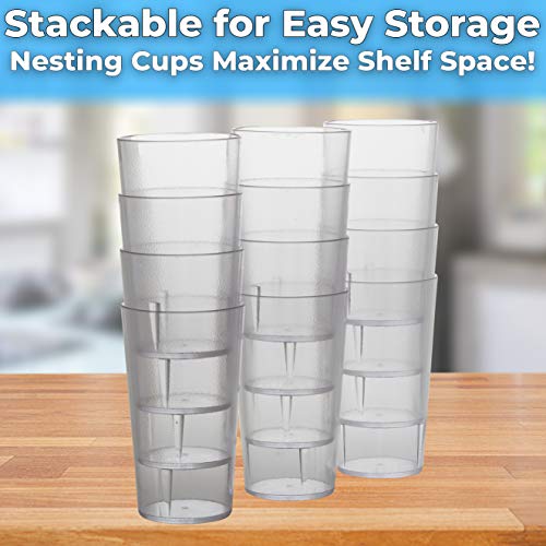 Restaurant Grade BPA Free 12oz Clear Plastic Cup 24pk. Break Resistant Drinking Glasses. Reusable, Stackable & Shatterproof. Best Drink Tumblers for Cafe, Party & Catering Supplies (Clear, 24) - Image 5