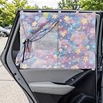 Galaxy Star Magnetic Car Side Window Shade for Family Cars, 1 Piece Double Layer Blackout Sunshade with UV Protection for Kids - Image 3