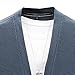 Men's V Neck Button Up Fall Winter Sweater Baggy Pocket Open Front Sweater Solid Knit Stylish Outdoor Sweaters (Blue,7X-Large)