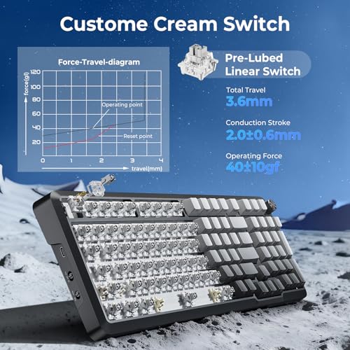 Image of Redragon Wireless Mechanical Keyboard with Knob,Gasket Structure,Tri-Mode BT5.0 /USB-C /2.4GHz Hot Swappable Keyboard,Creamy Sound,RGB Backlit PBT Keycaps Computer Gaming Keyboards,K688SP