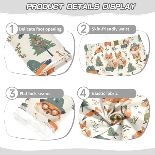 Explorer Cute Fox Girls Leggings Athletic Pants Tights Stretch Bottom3