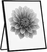 Porta Retrato De Metal Com Vidro Luxo Preto Grande Com Haste 20x25 Cm Espelhado Vidro