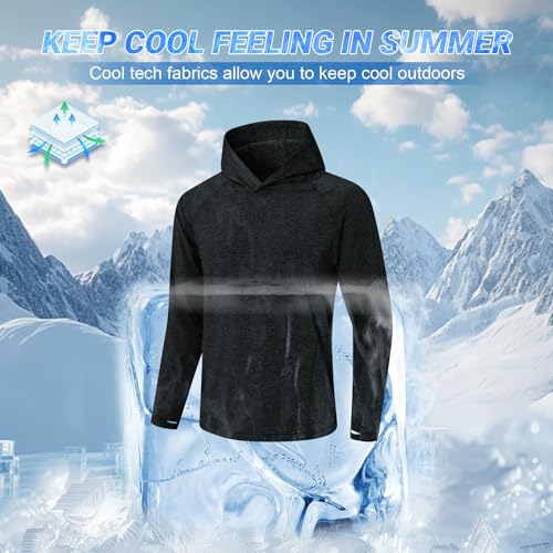 Fishing Shirts for Men Long Sleeve: UPF 100+ UV Sun Protection Hoodie - Swimming Hiking Outdoor Running Rash Guard4