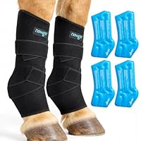NEWGO Kühlgamaschen Pferd Kühl-Gamaschen Pferd Wiederverwendbare für Verletzungen, Kühlung Pferd Knie 1 Bandage mit 2 Kühlakkus für Stiefel, und Hufe (2 Stück)