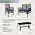 wallowsun 4 Piece Patio Furniture Set, Outdoor Wicker Chairs Rattan Conversation Sets with Cushions and Glass Coffee Table for Porch Garden Poolside Backyard, Blue