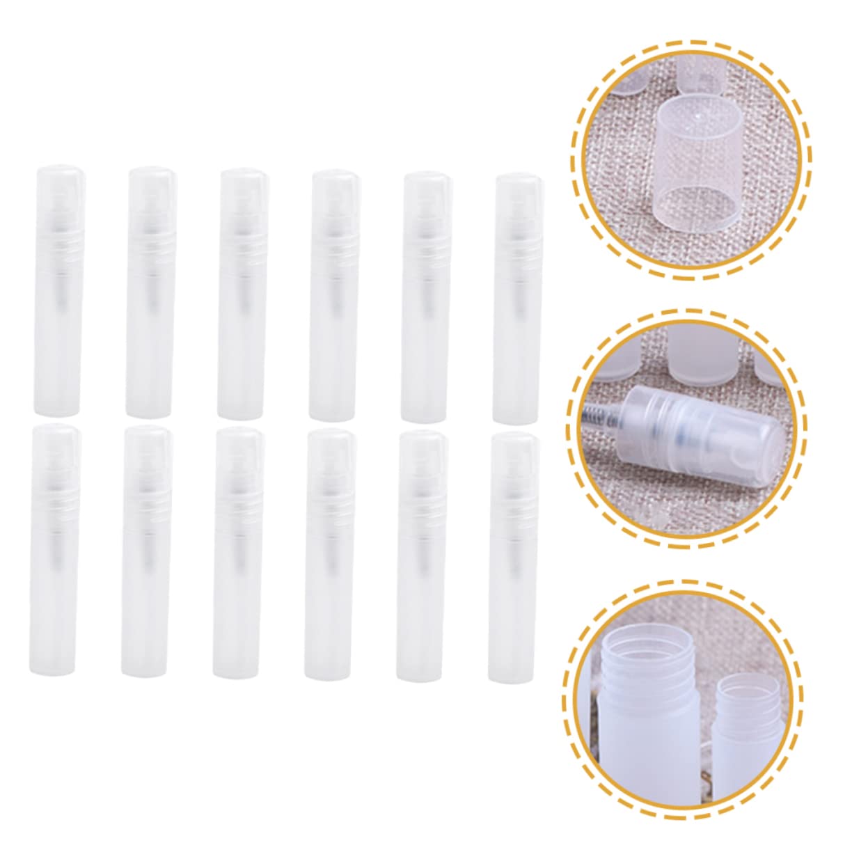 Healeved 48piezas Botellas De Perfume Mini Recargables Spray Transparente para Viaje Contenedores De Cosméticos Portátiles Sin Fugas