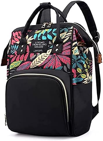 TERRIFI Diaper Baby Changing Diaper Travel Bag Backpack Multifunctional Large Capacity Backpack with Independent Milk Bottle Pockets Black